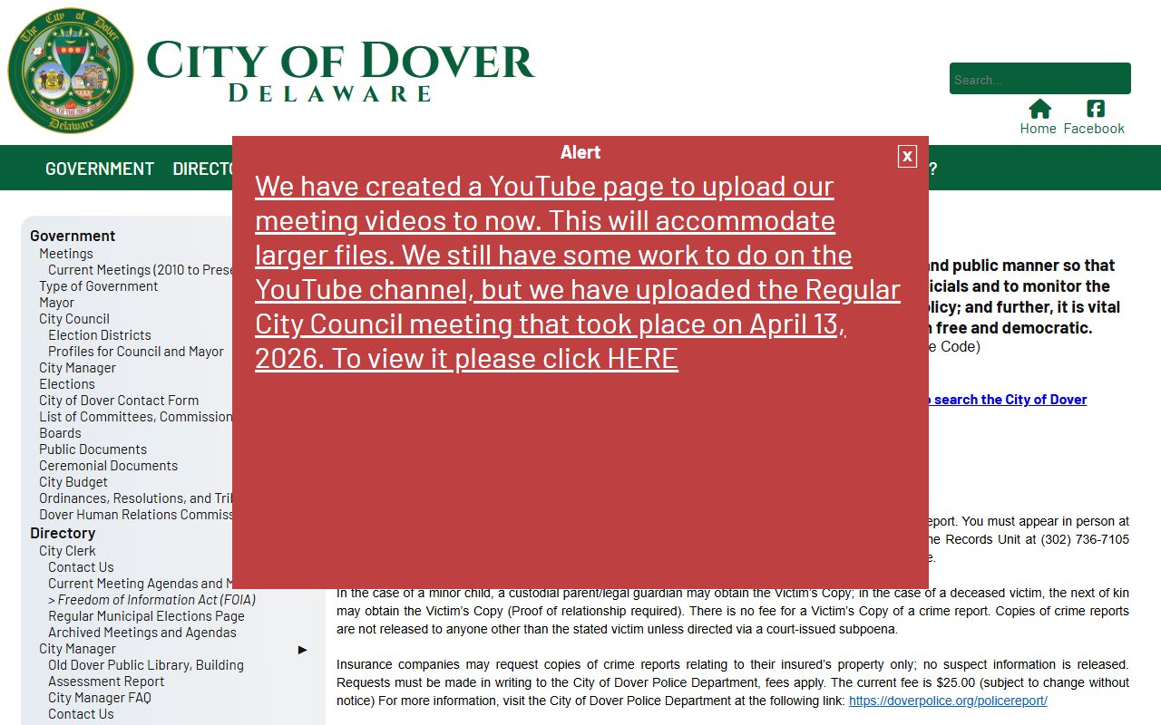 Dover Recent Bookings City of Dover FOIA portal