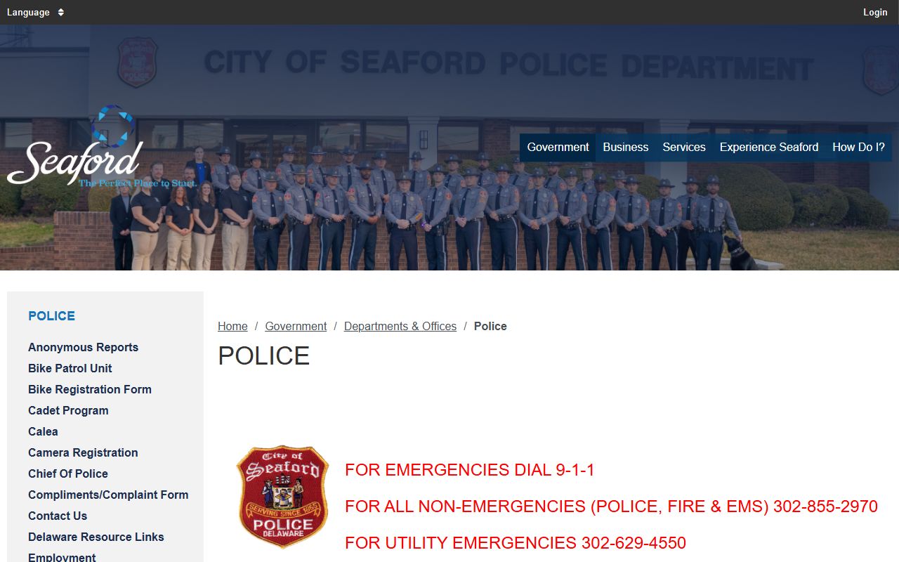 Seaford Recent Bookings police department page