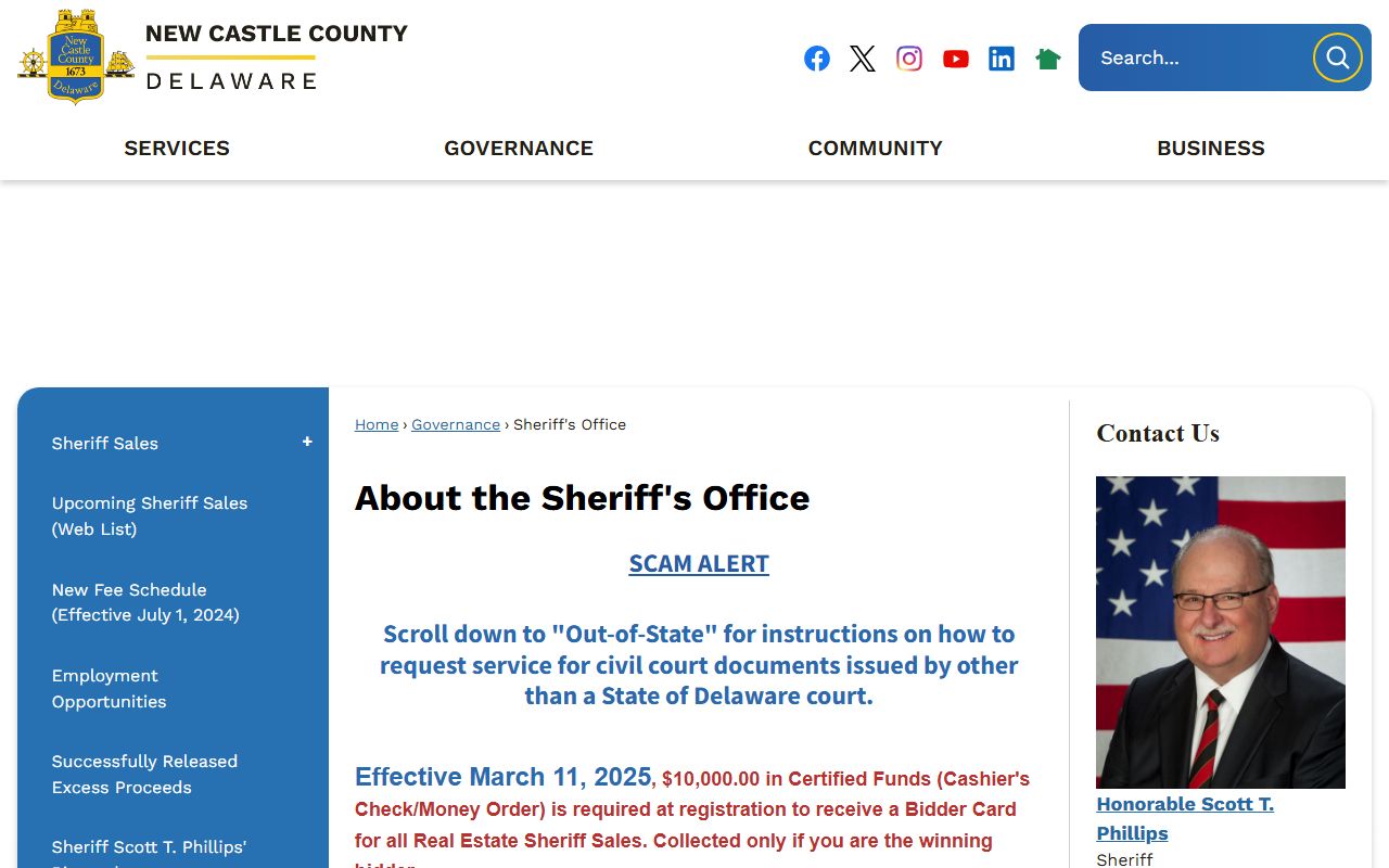 New Castle County Recent Bookings Sheriff office records page