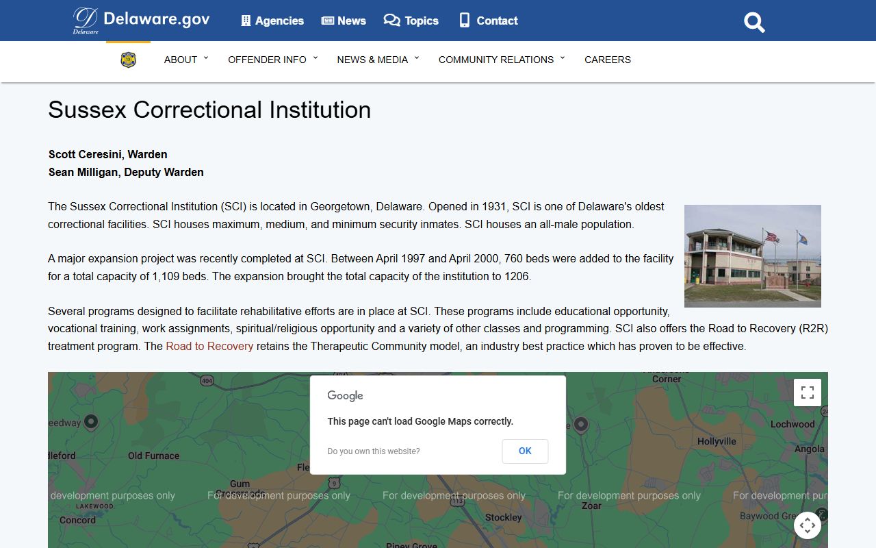 Sussex County Recent Bookings Sussex Correctional Institution