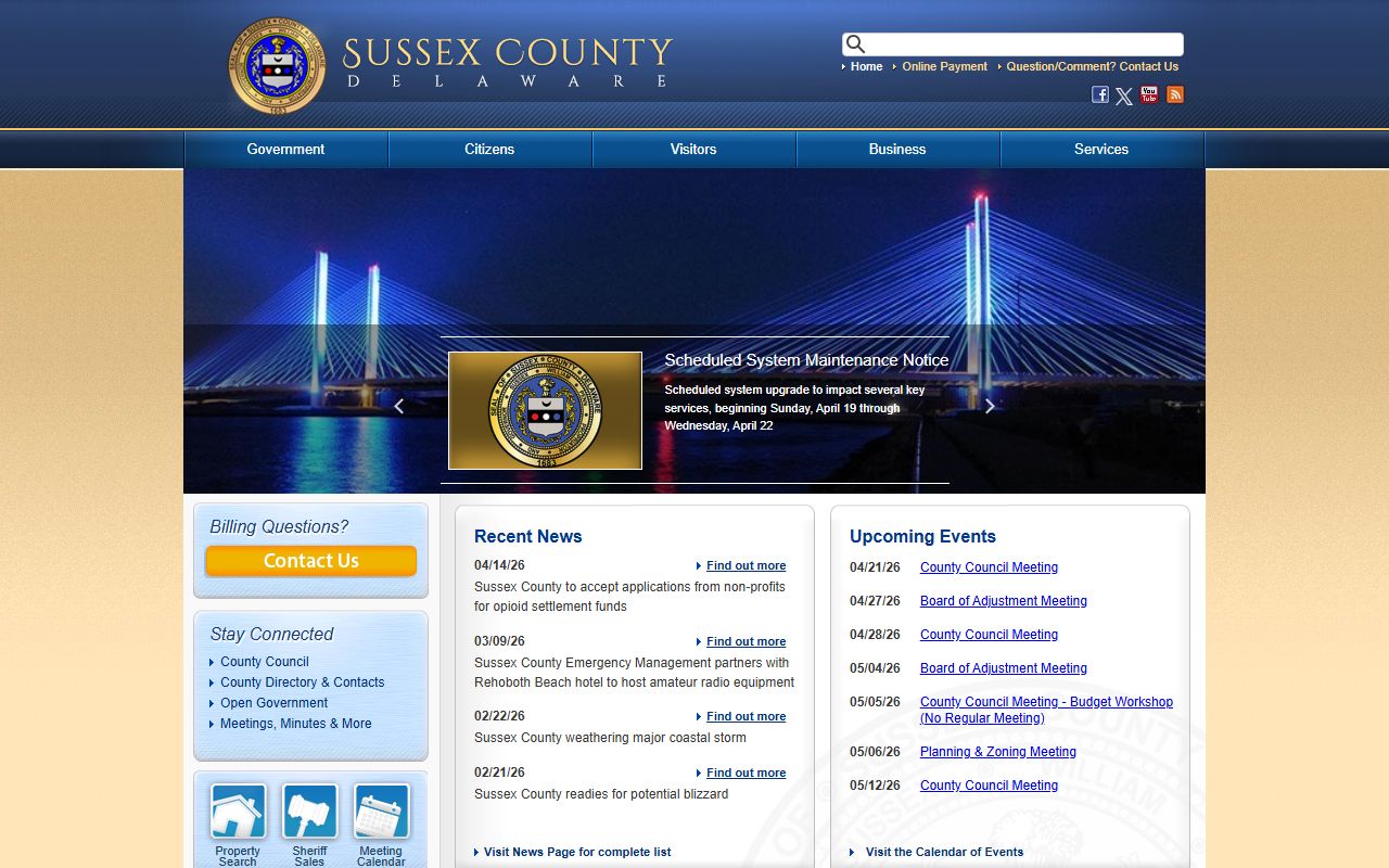 Sussex County Recent Bookings government portal